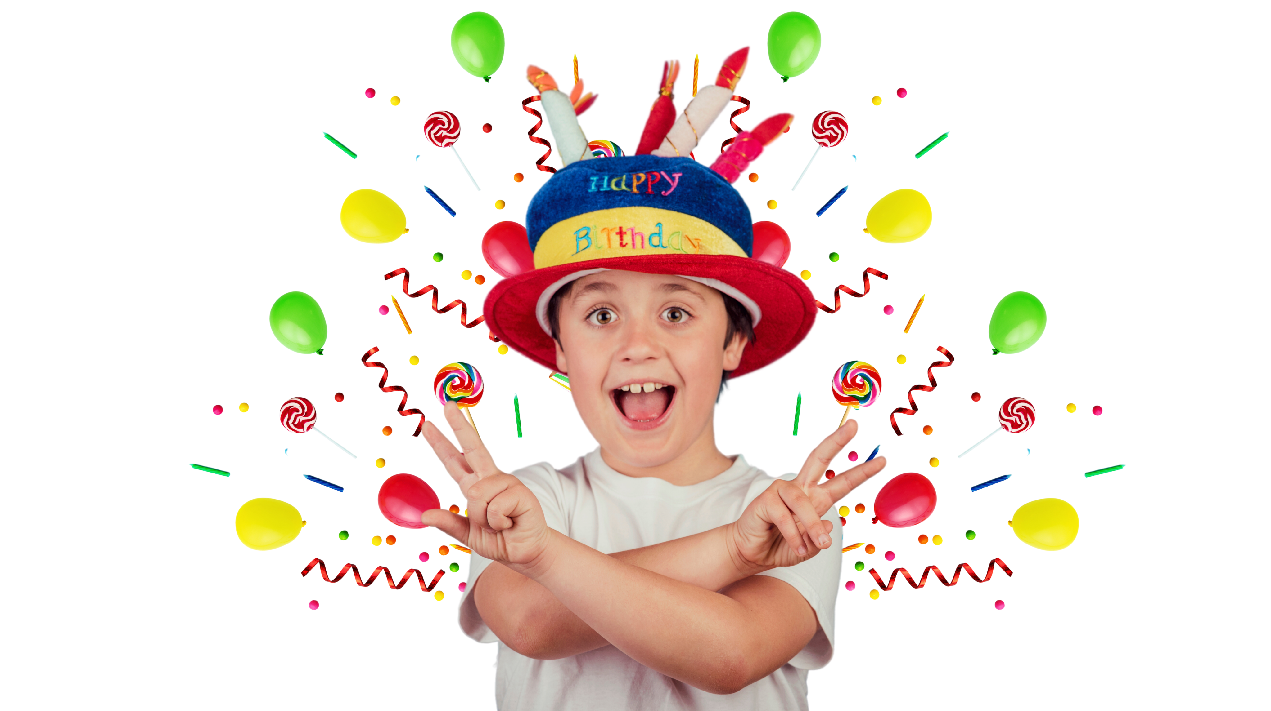 Child smiling and celebrating their birthday