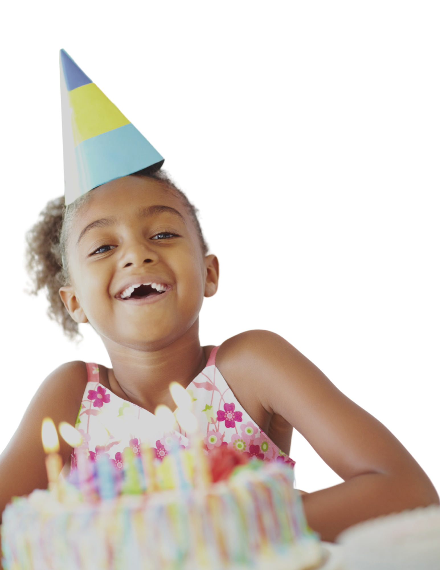 Smiling girl celebrating her birthday