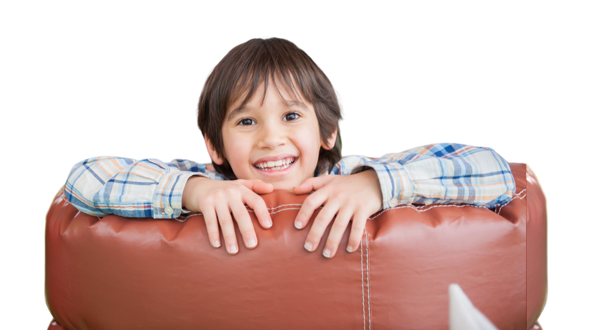 happy child smiling at gymnastics